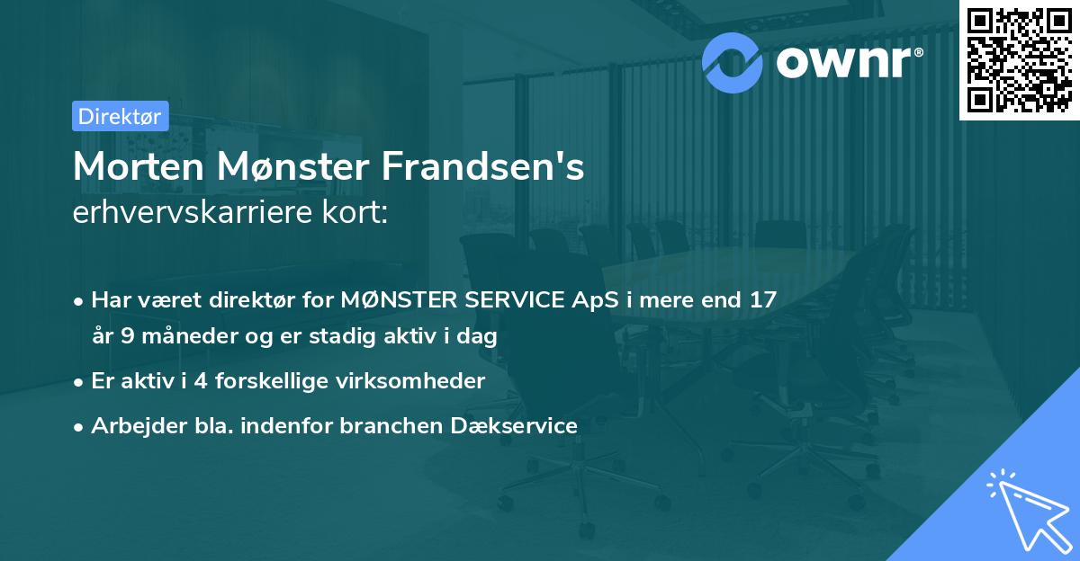 Morten Mønster Frandsen's erhvervskarriere kort