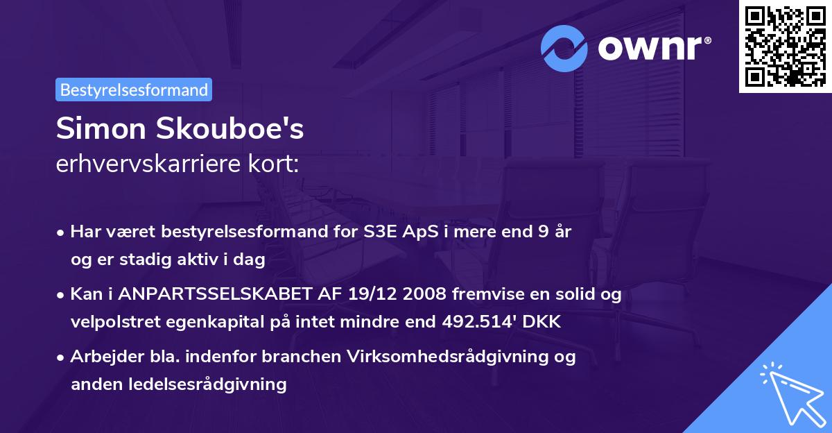 Simon Skouboe's erhvervskarriere kort