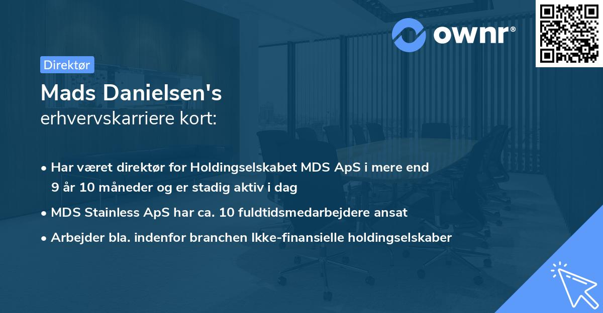Mads Danielsen's erhvervskarriere kort