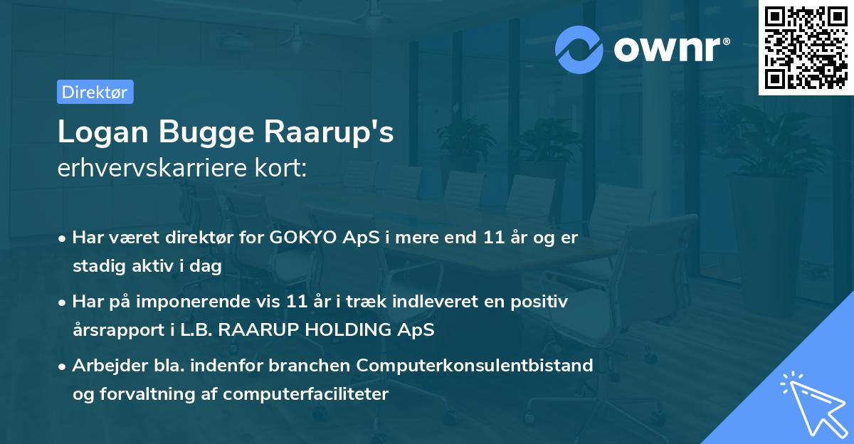 Logan Bugge Raarup's erhvervskarriere kort