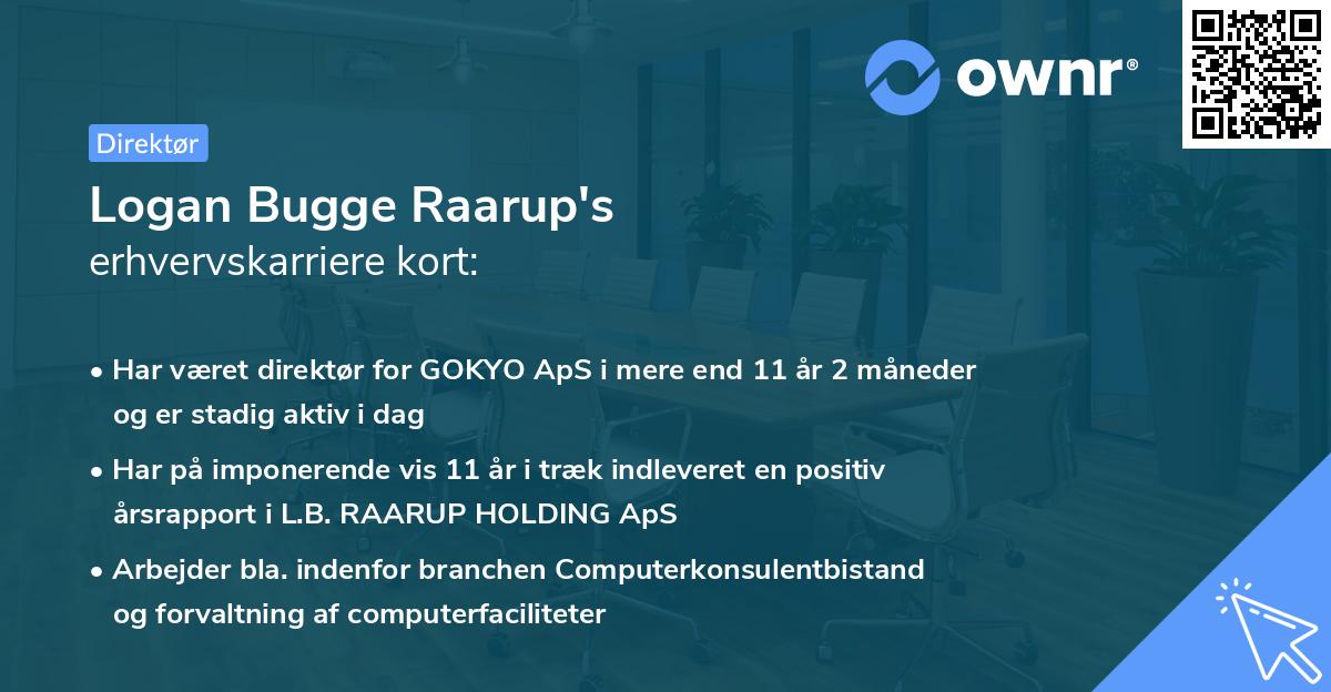 Logan Bugge Raarup's erhvervskarriere kort