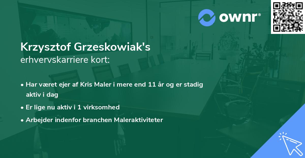 Krzysztof Grzeskowiak's erhvervskarriere kort