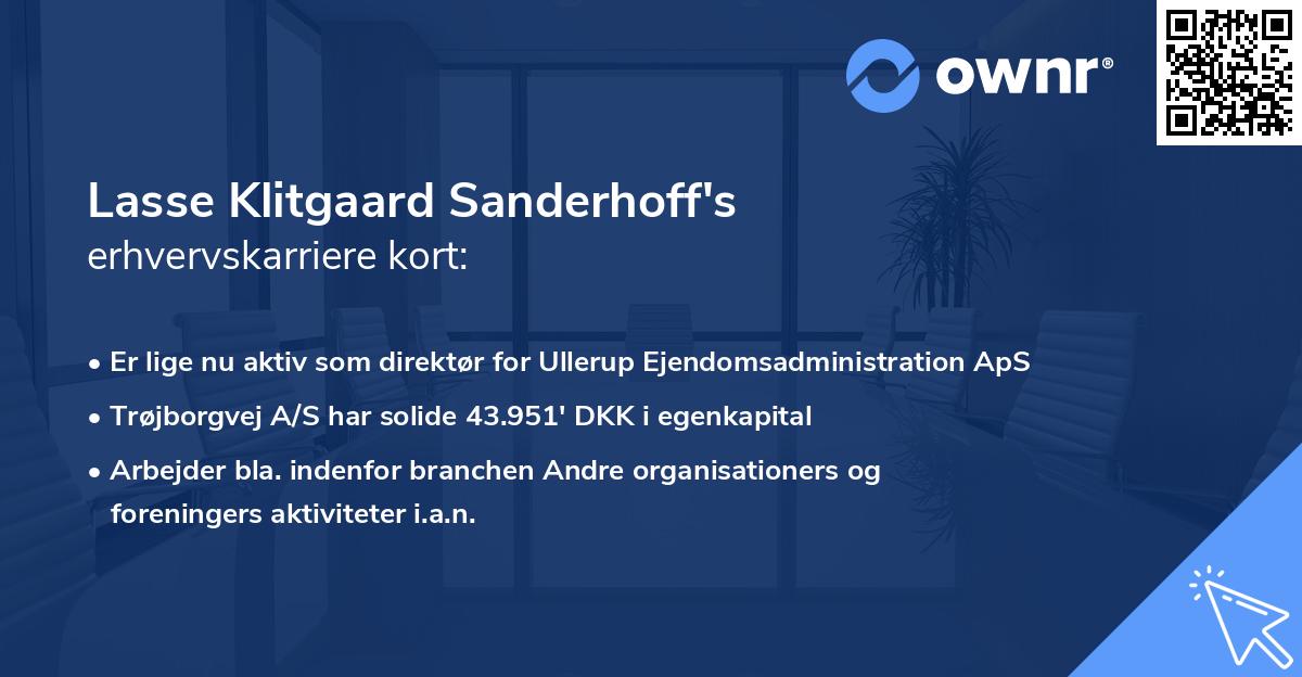 Lasse Klitgaard Sanderhoff's erhvervskarriere kort