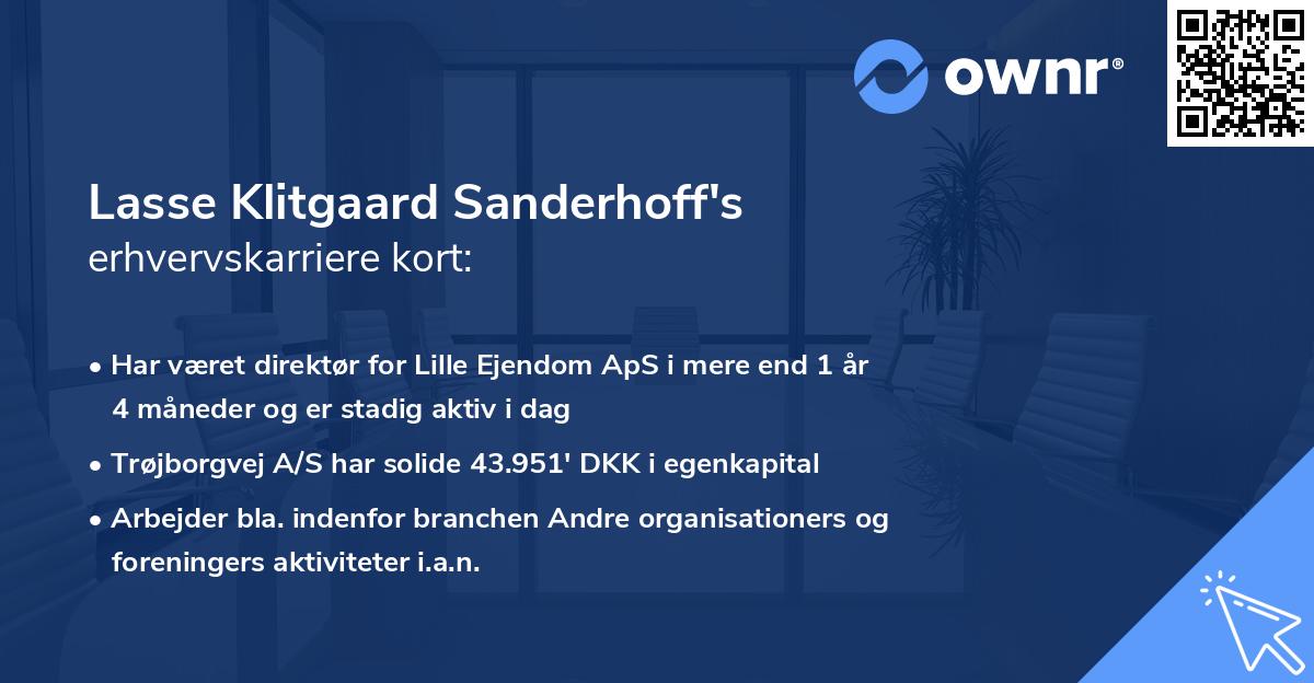 Lasse Klitgaard Sanderhoff's erhvervskarriere kort