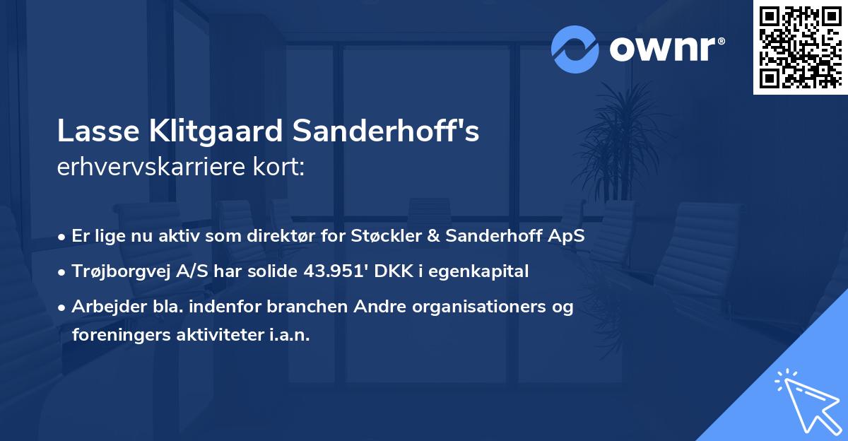 Lasse Klitgaard Sanderhoff's erhvervskarriere kort