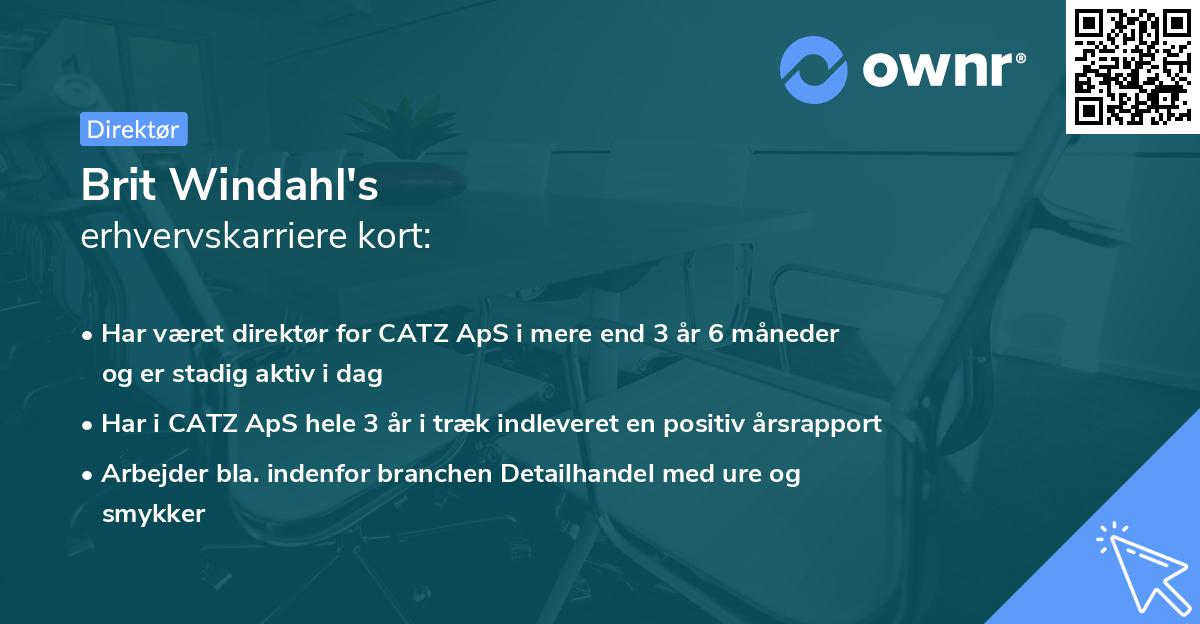 Brit Windahl's erhvervskarriere kort
