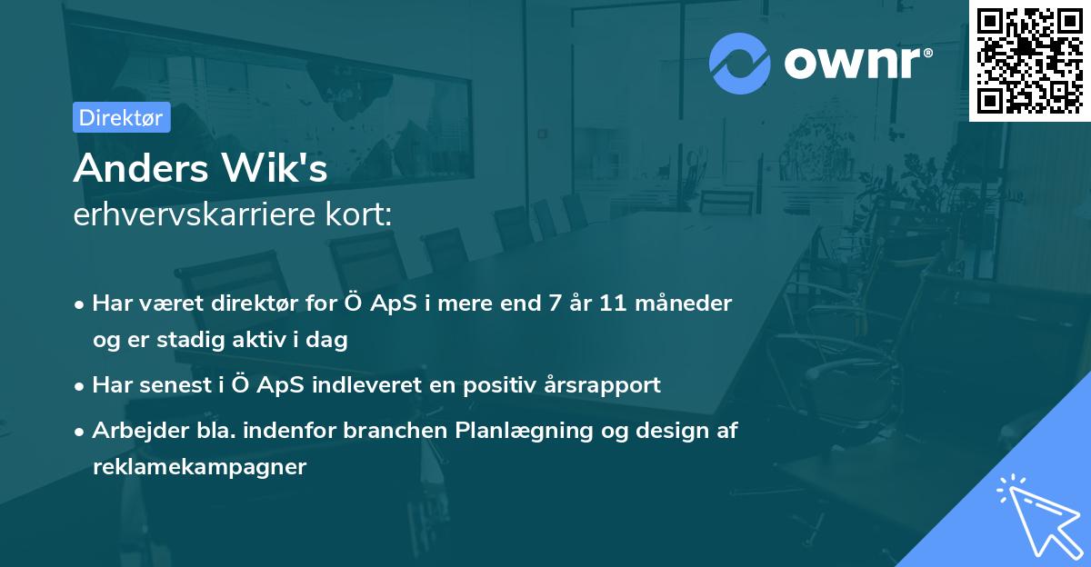 Anders Wik's erhvervskarriere kort