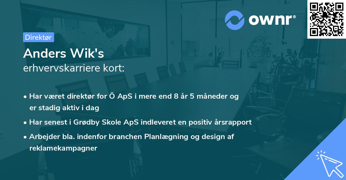 Anders Wik's erhvervskarriere kort