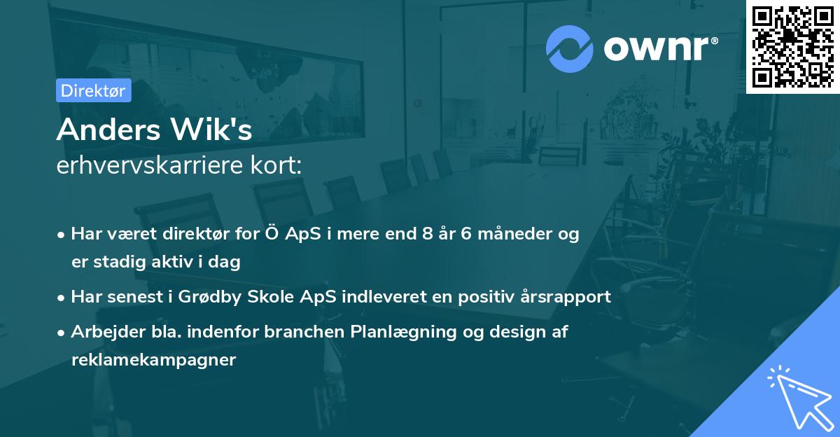 Anders Wik's erhvervskarriere kort