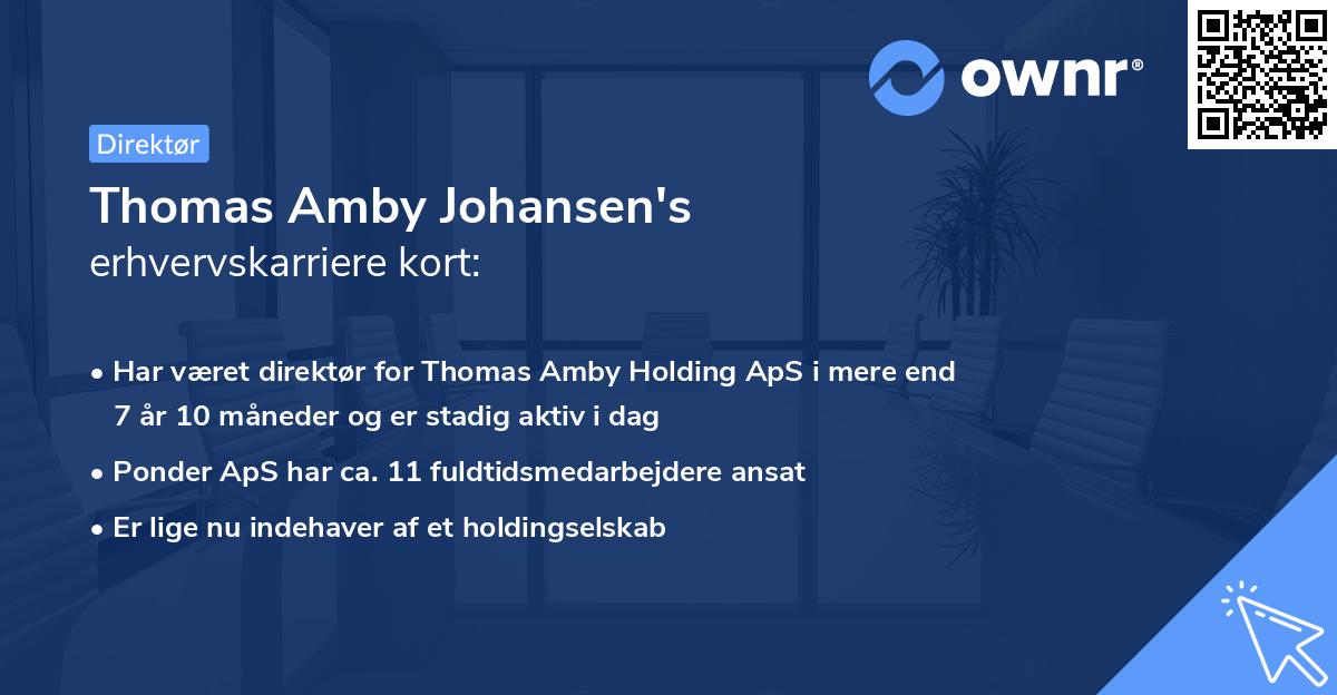 Thomas Amby Johansen's erhvervskarriere kort