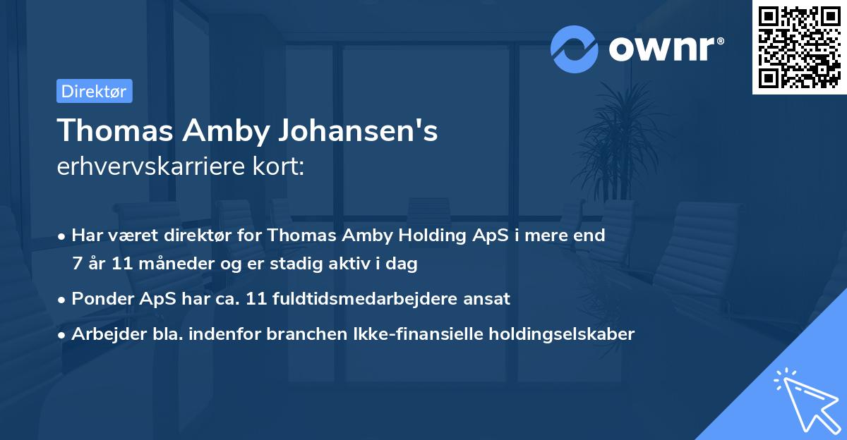 Thomas Amby Johansen's erhvervskarriere kort