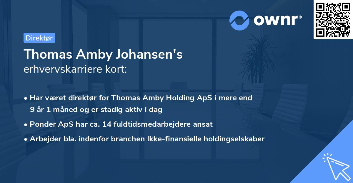 Thomas Amby Johansen's erhvervskarriere kort