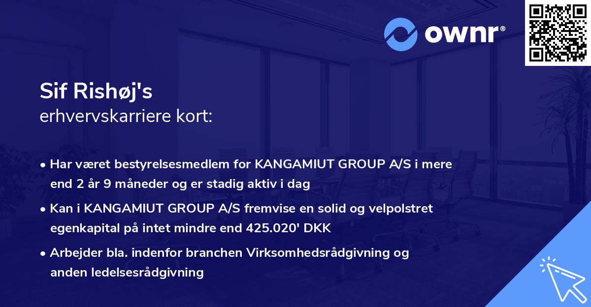 Sif Rishøj's erhvervskarriere kort