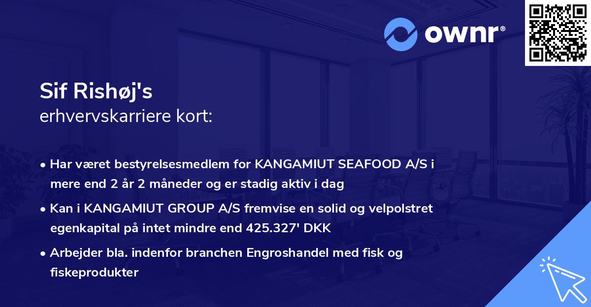 Sif Rishøj's erhvervskarriere kort