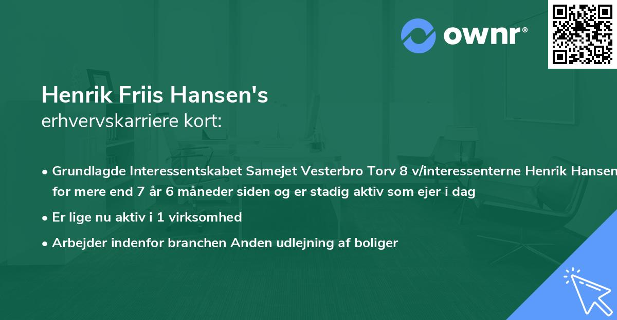 Henrik Friis Hansen's erhvervskarriere kort