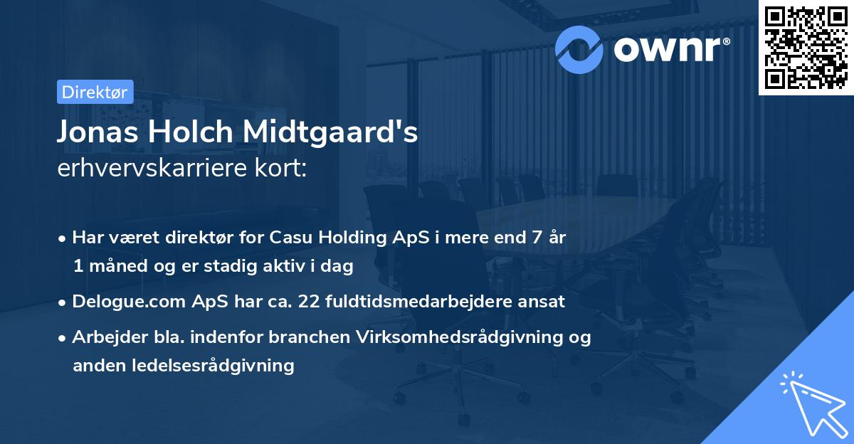 Jonas Holch Midtgaard's erhvervskarriere kort