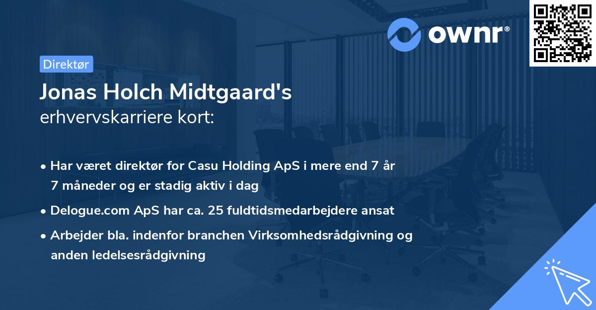 Jonas Holch Midtgaard's erhvervskarriere kort