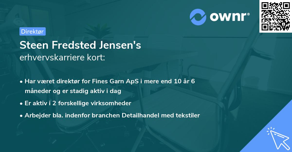 Steen Fredsted Jensen's erhvervskarriere kort