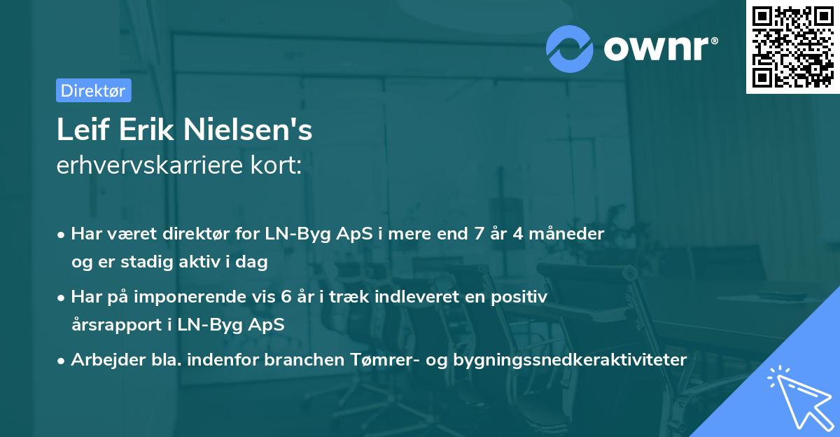 Leif Erik Nielsen's erhvervskarriere kort