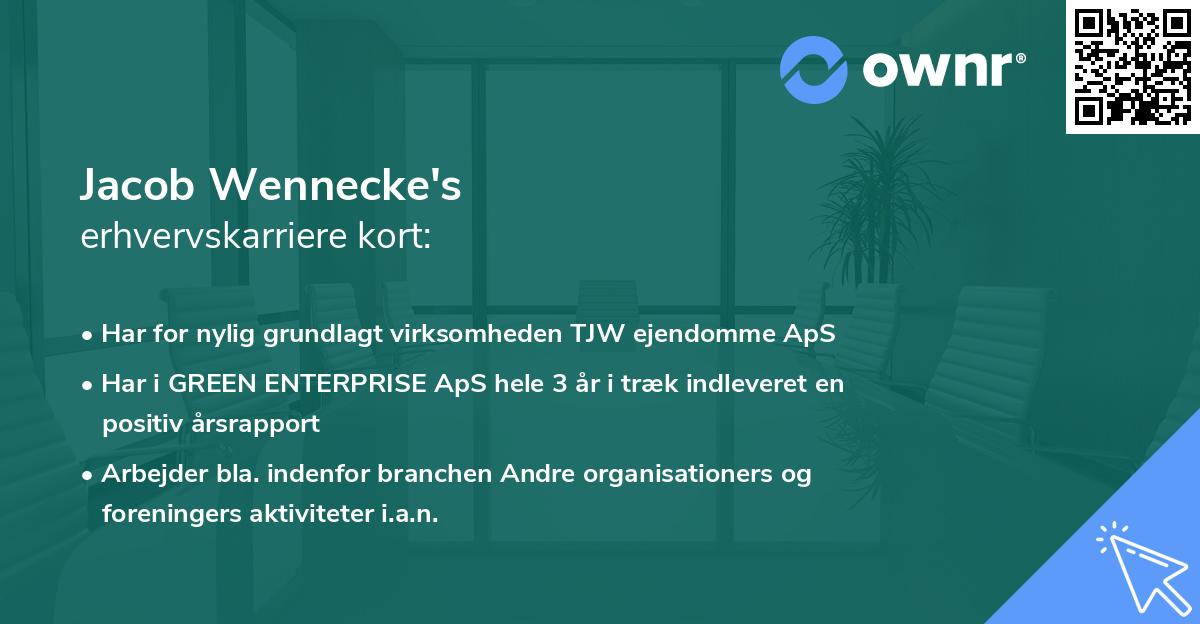 Jacob Wennecke's erhvervskarriere kort
