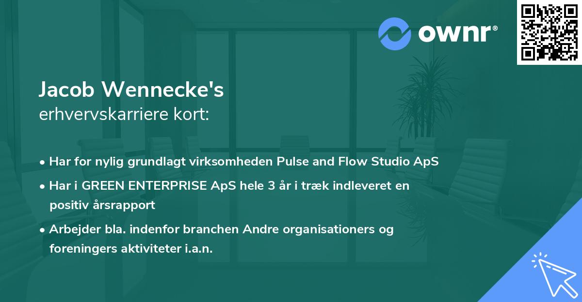 Jacob Wennecke's erhvervskarriere kort
