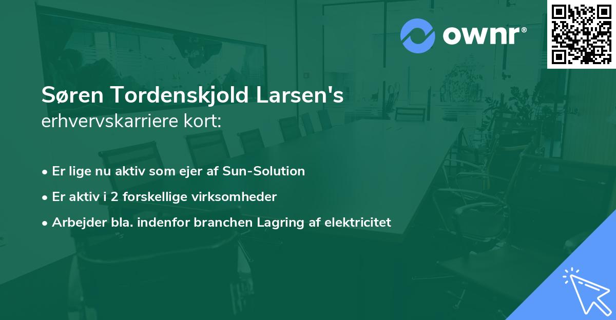 Søren Tordenskjold Larsen's erhvervskarriere kort