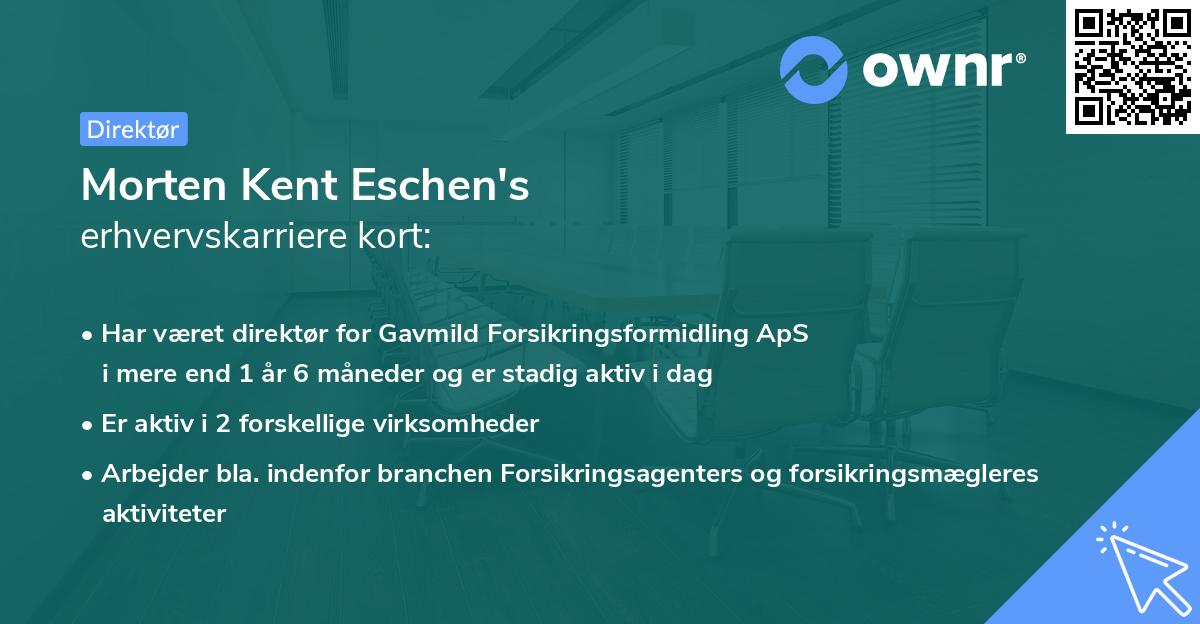 Morten Kent Eschen's erhvervskarriere kort