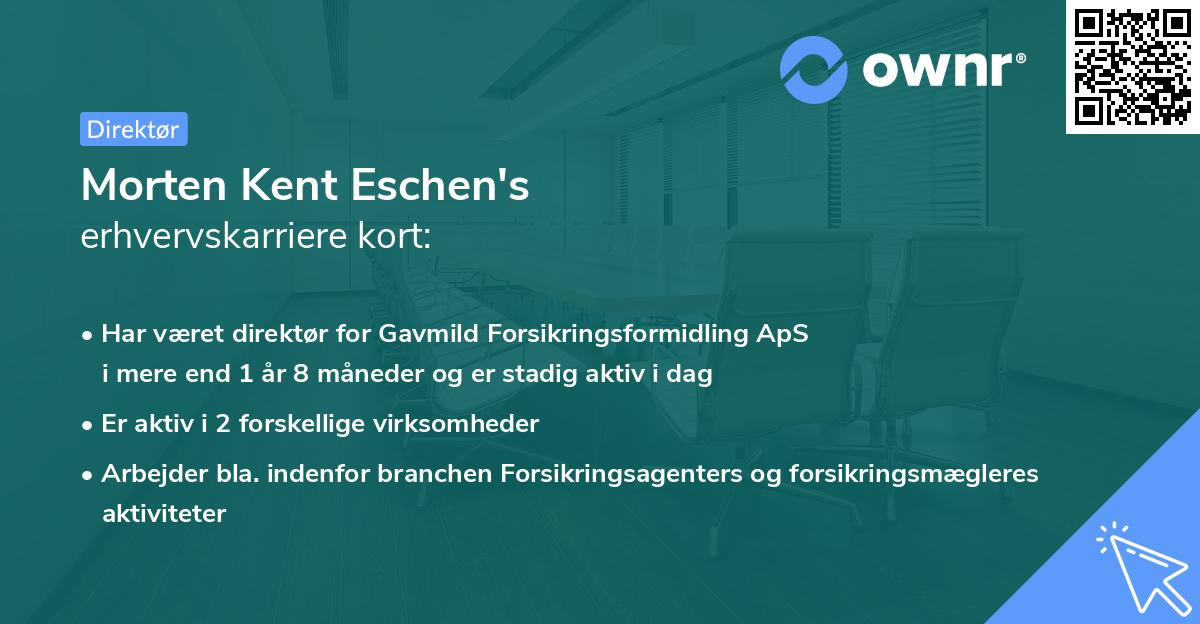 Morten Kent Eschen's erhvervskarriere kort