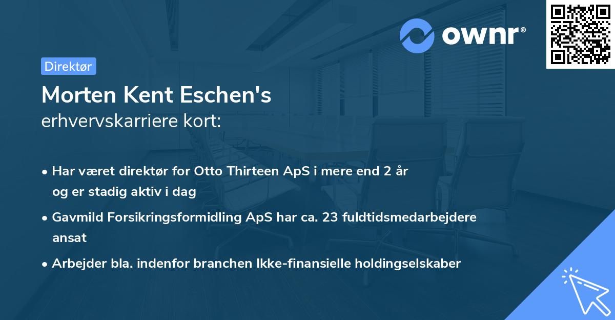 Morten Kent Eschen's erhvervskarriere kort