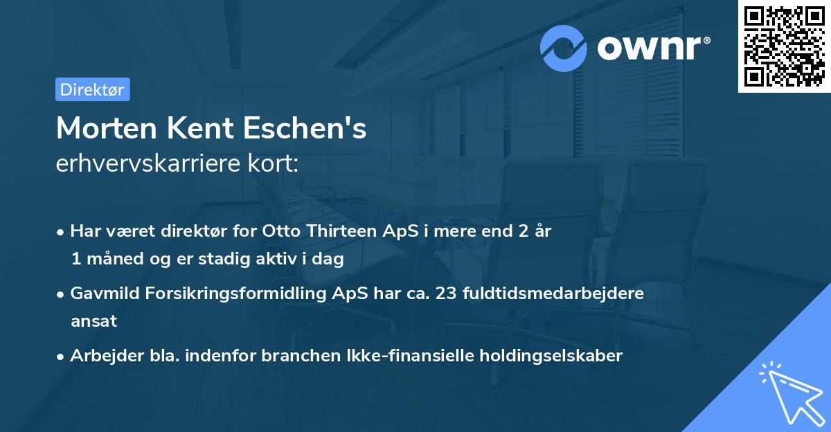 Morten Kent Eschen's erhvervskarriere kort