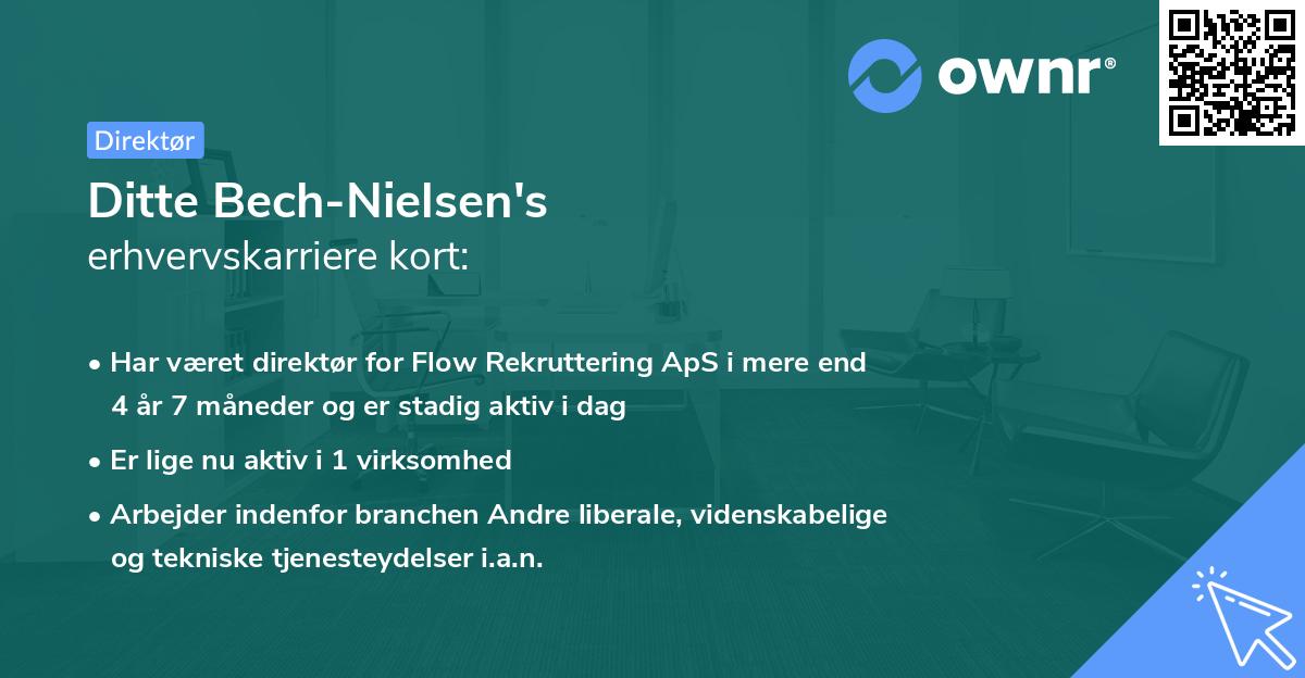 Ditte Bech-Nielsen's erhvervskarriere kort