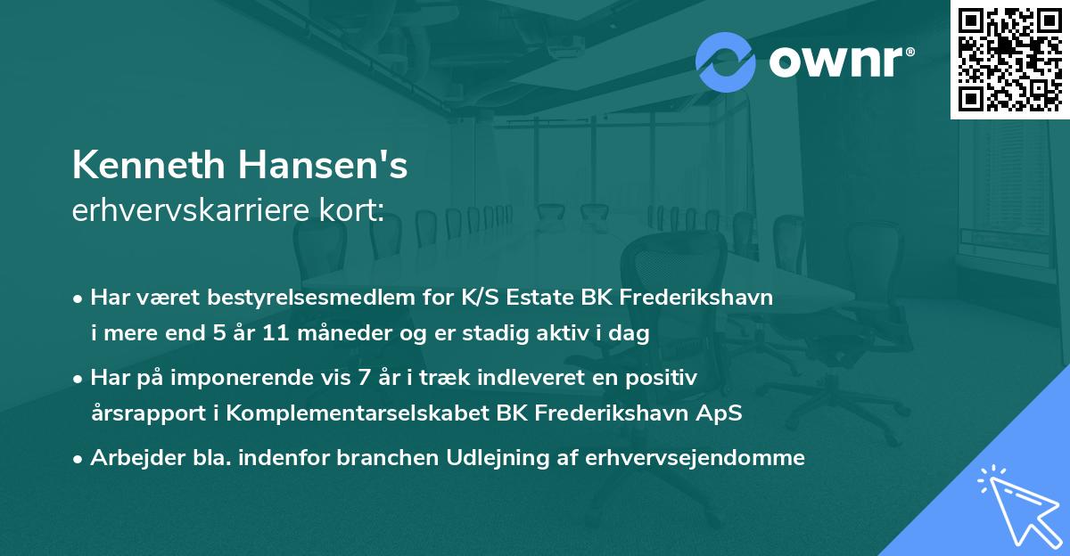 Kenneth Hansen's erhvervskarriere kort