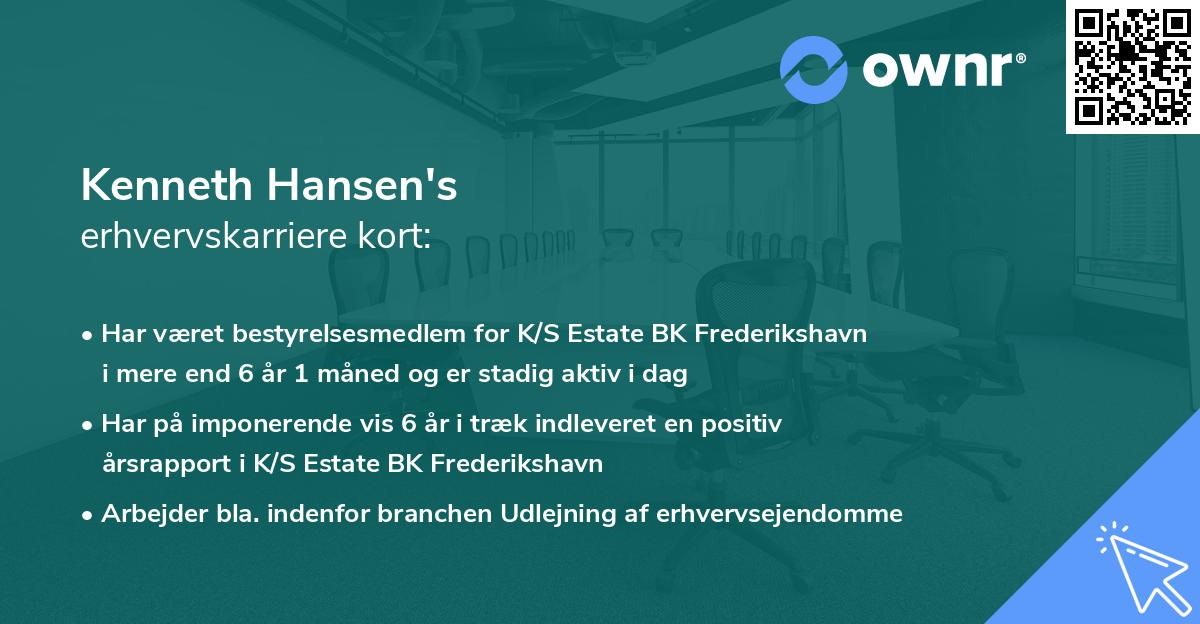 Kenneth Hansen's erhvervskarriere kort