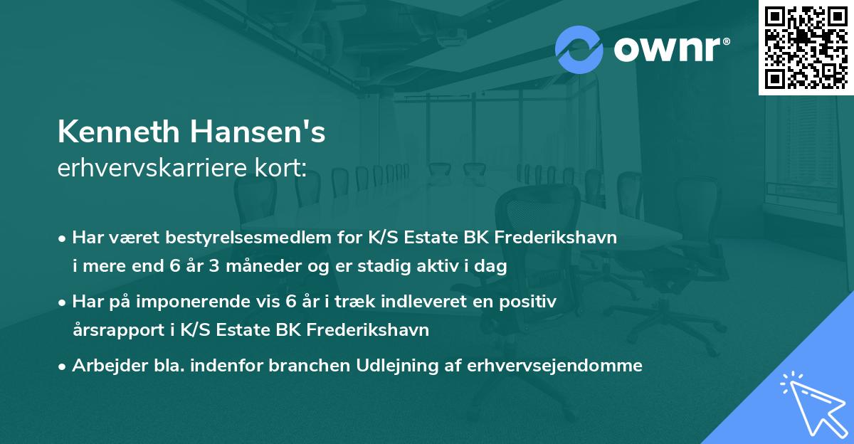 Kenneth Hansen's erhvervskarriere kort