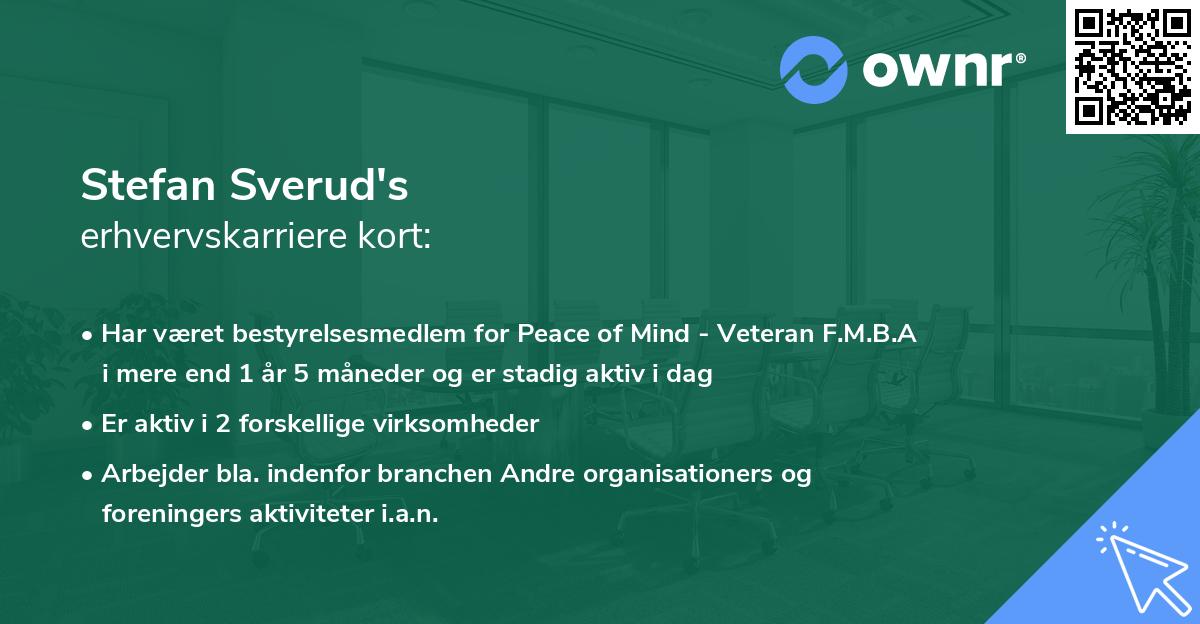 Stefan Sverud's erhvervskarriere kort