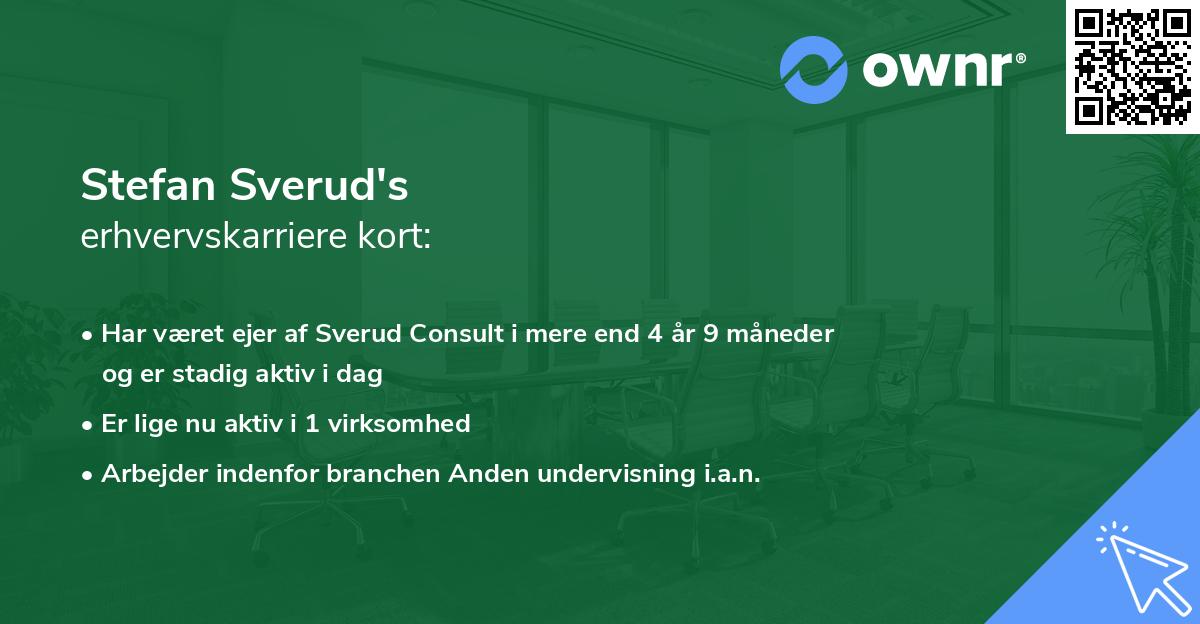 Stefan Sverud's erhvervskarriere kort