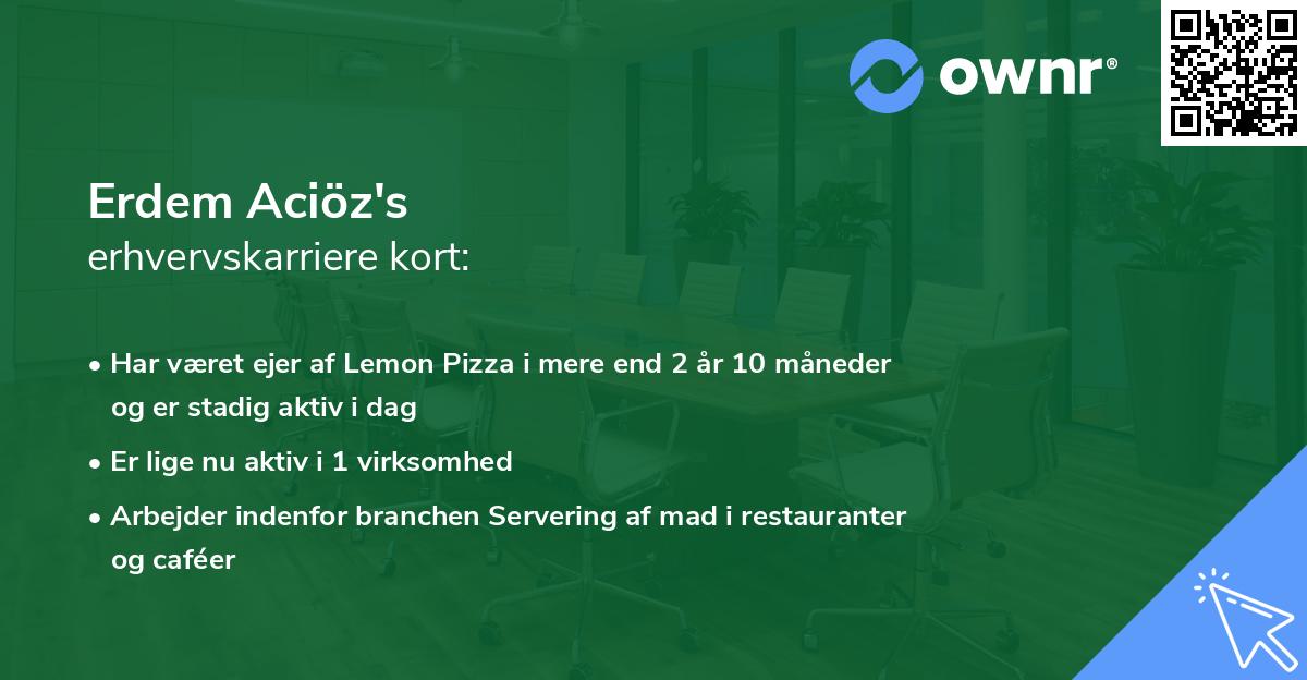 Erdem Aciöz's erhvervskarriere kort