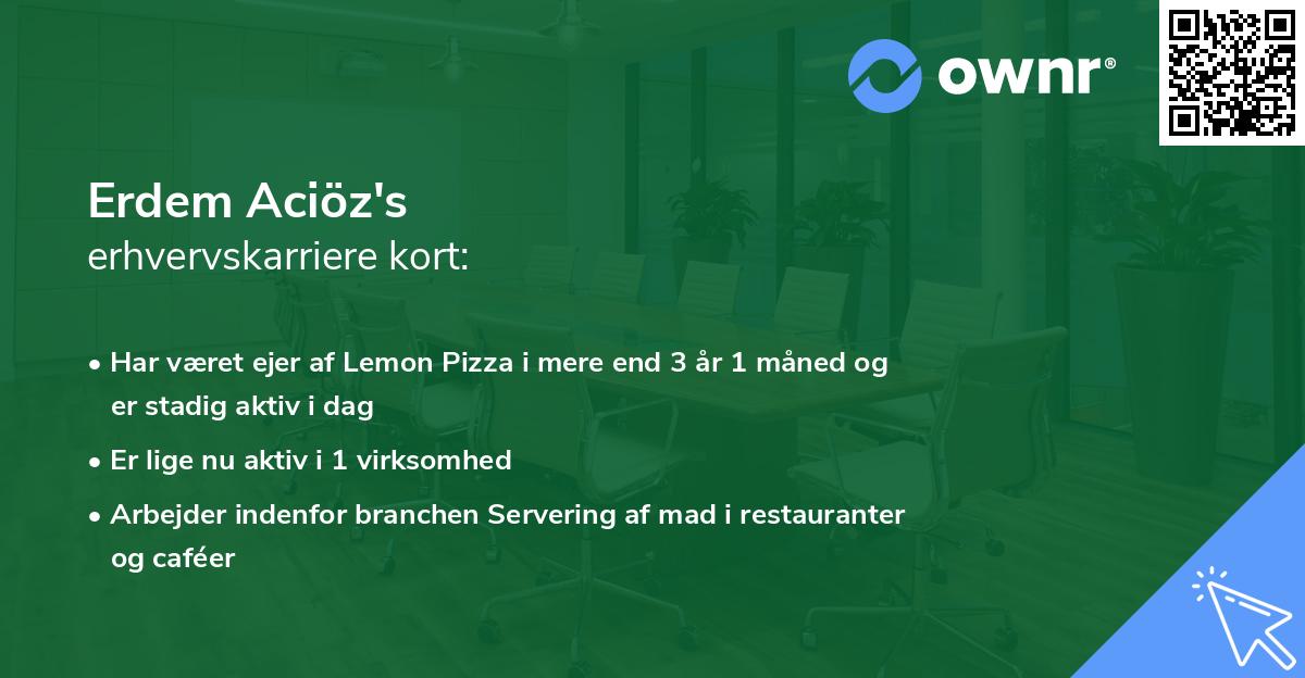 Erdem Aciöz's erhvervskarriere kort