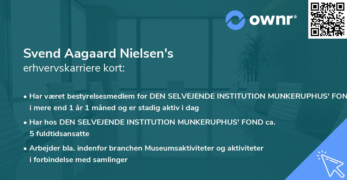 Svend Aagaard Nielsen's erhvervskarriere kort