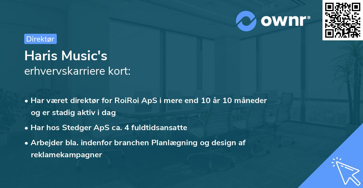 Haris Music's erhvervskarriere kort