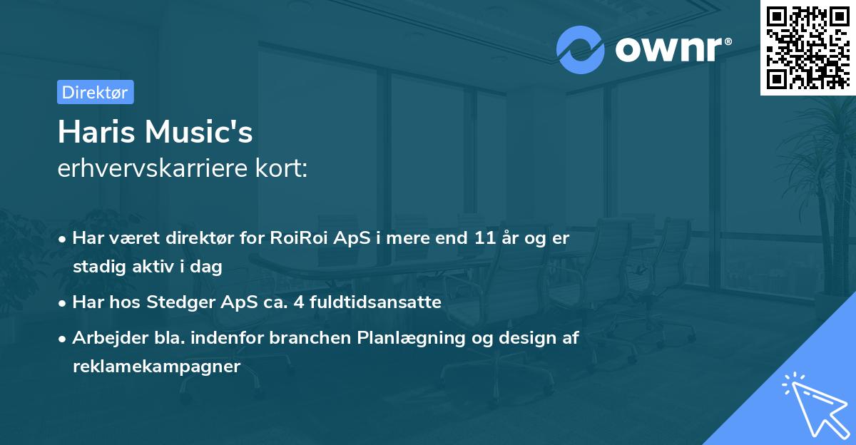 Haris Music's erhvervskarriere kort