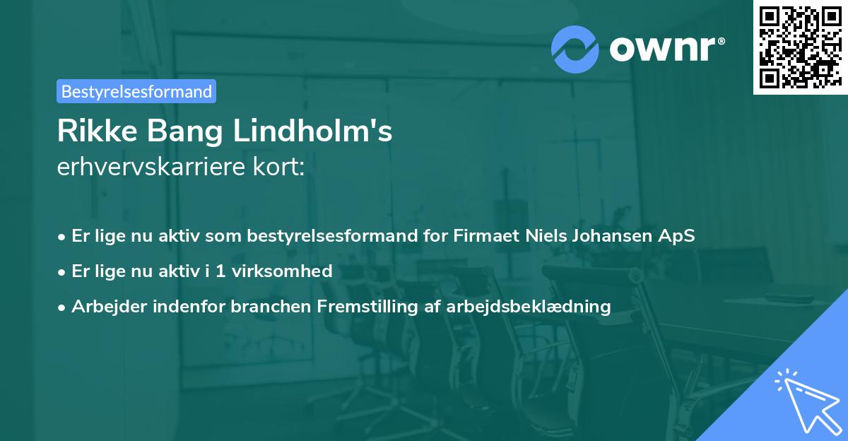 Rikke Bang Lindholm's erhvervskarriere kort