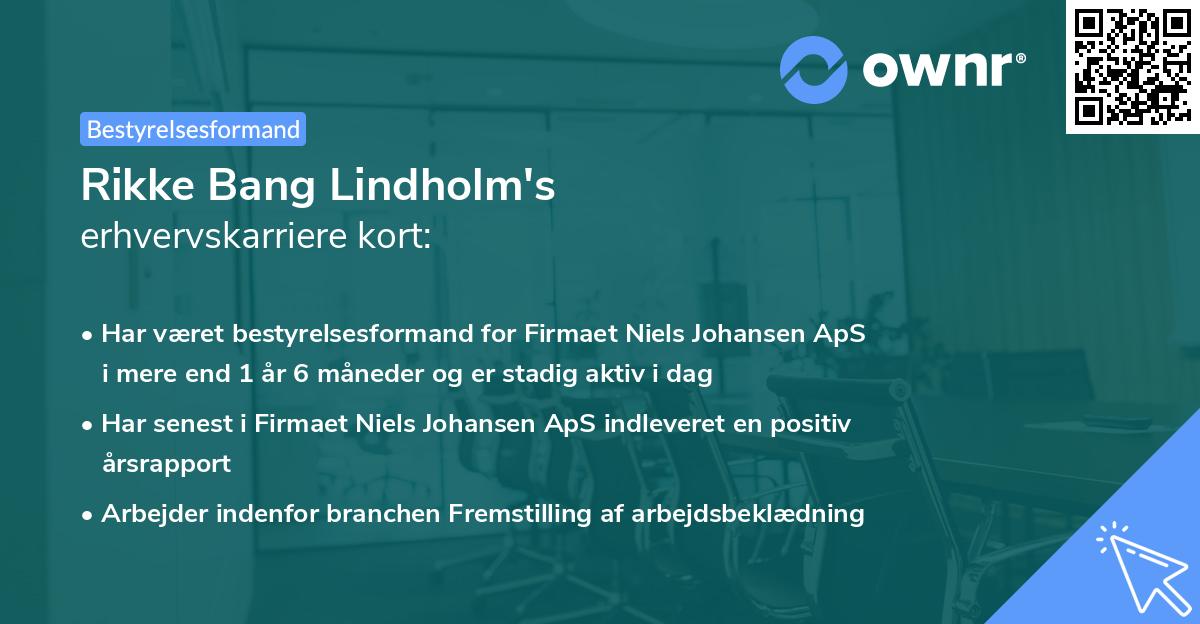 Rikke Bang Lindholm's erhvervskarriere kort