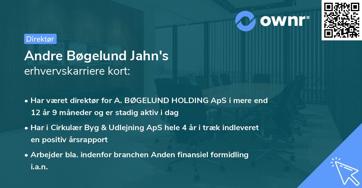 Andre Bøgelund Jahn's erhvervskarriere kort