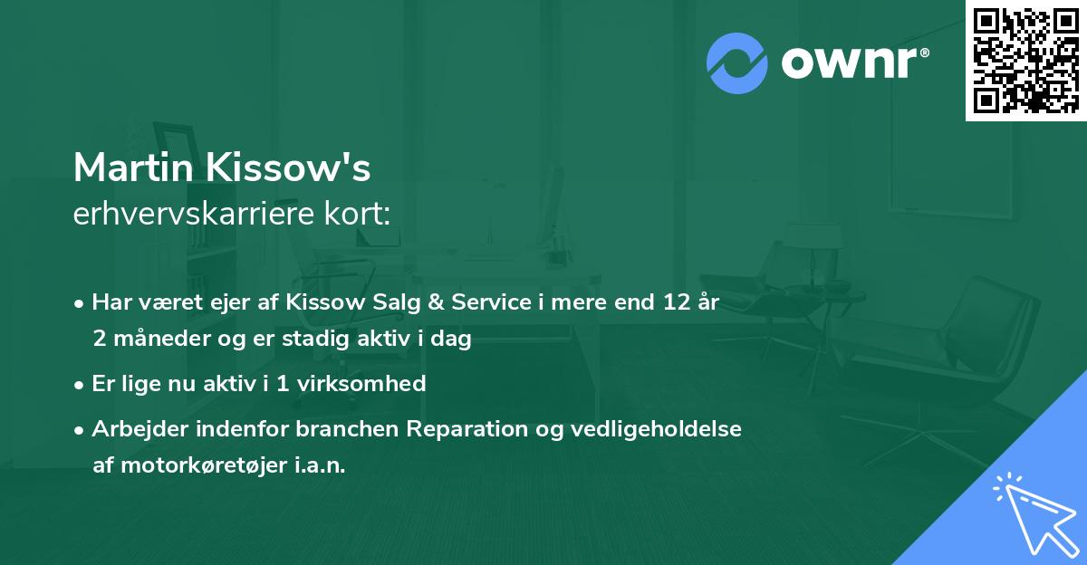 Martin Kissow's erhvervskarriere kort