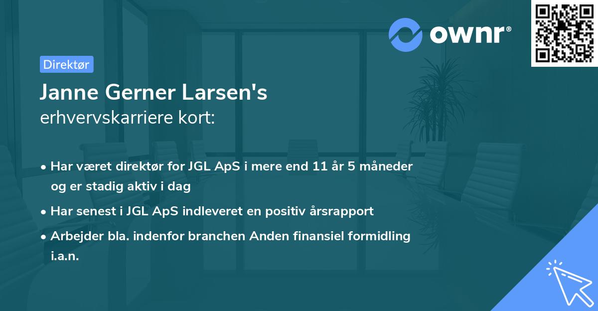 Janne Gerner Larsen's erhvervskarriere kort