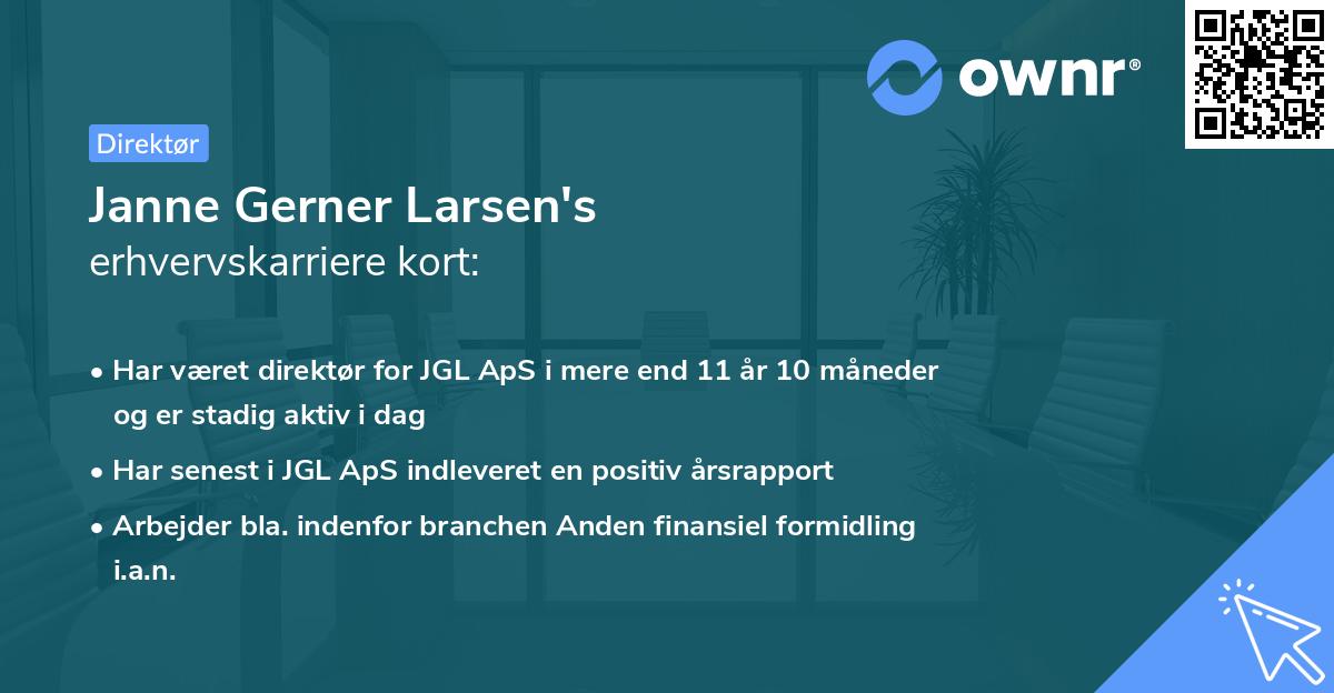 Janne Gerner Larsen's erhvervskarriere kort