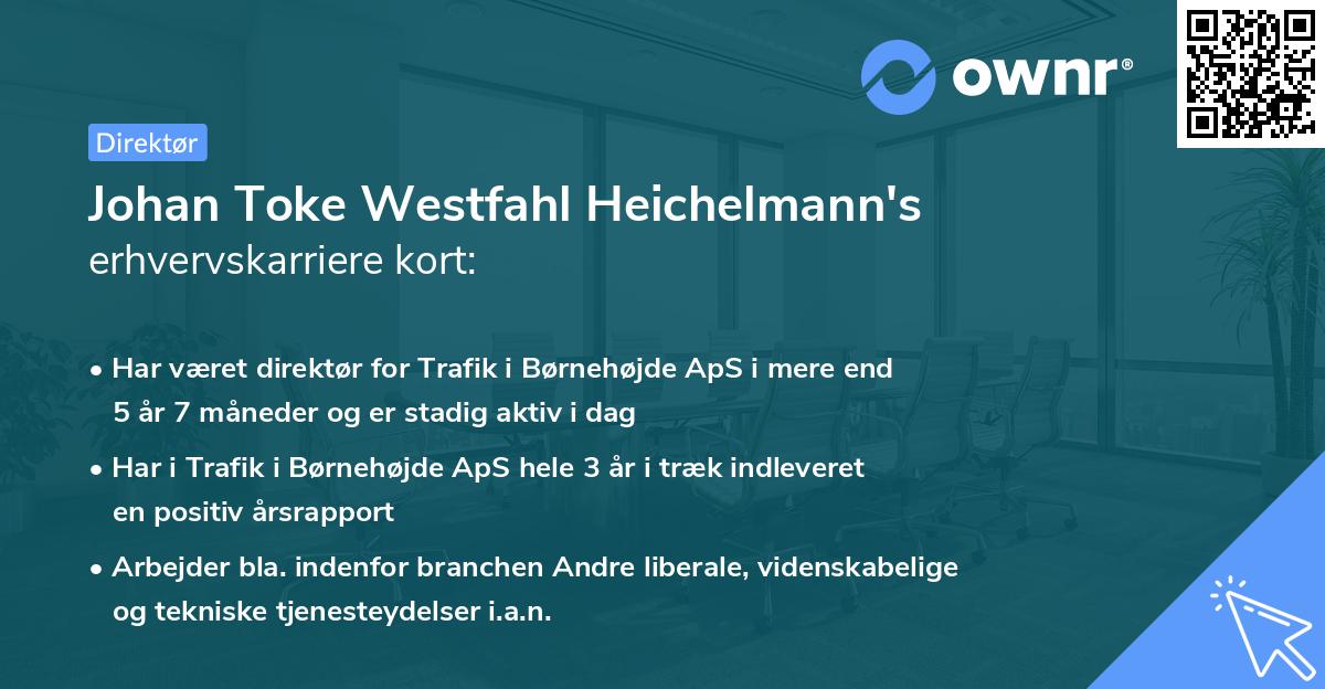 Johan Toke Westfahl Heichelmann's erhvervskarriere kort