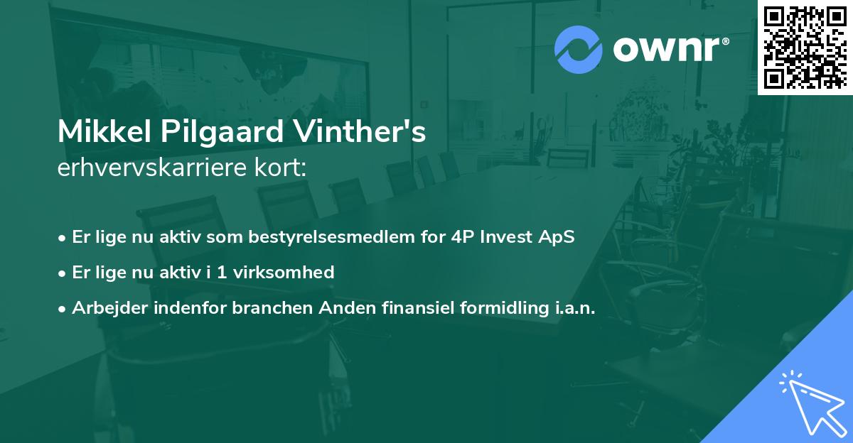 Mikkel Pilgaard Vinther's erhvervskarriere kort