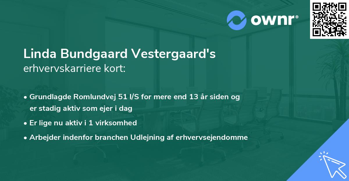 Linda Bundgaard Vestergaard's erhvervskarriere kort